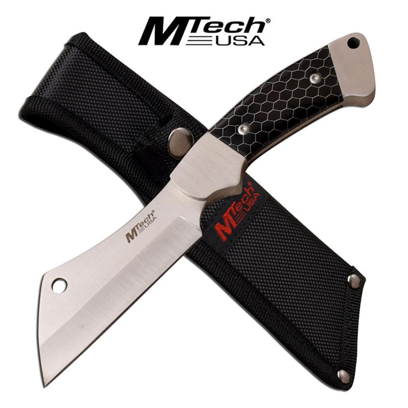 Mtech USA CTek Cleaver Fixed Blade Hunting Knife Black5D2