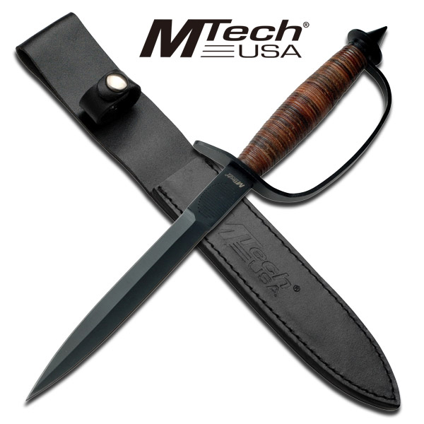 MTech Military Combat Leather Handled Trench Knife2Q2MT61