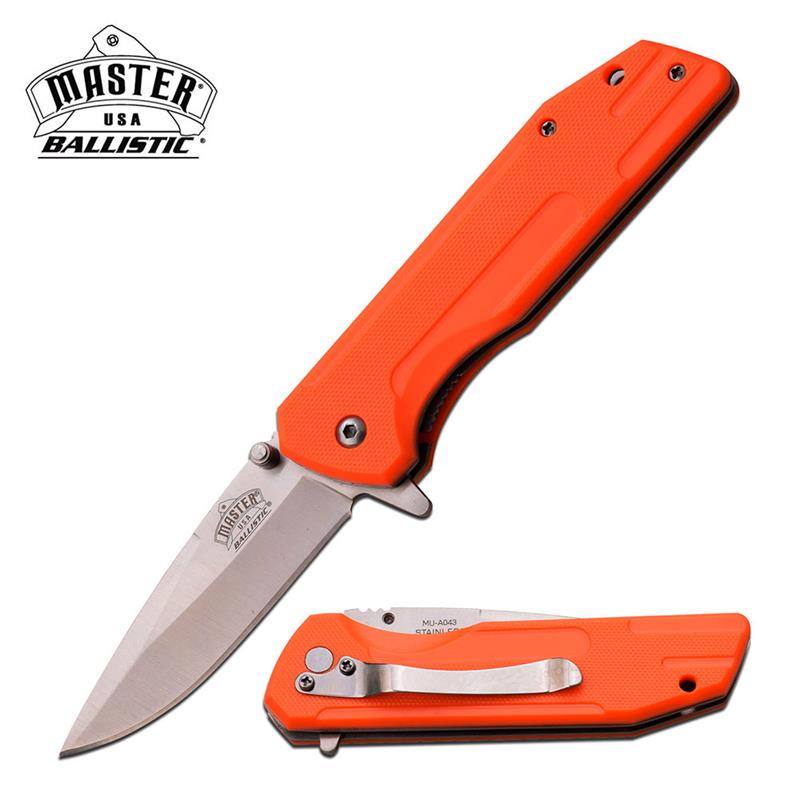 USA Ballistic Orange ABS Handle Spring Assisted Pocket Knife