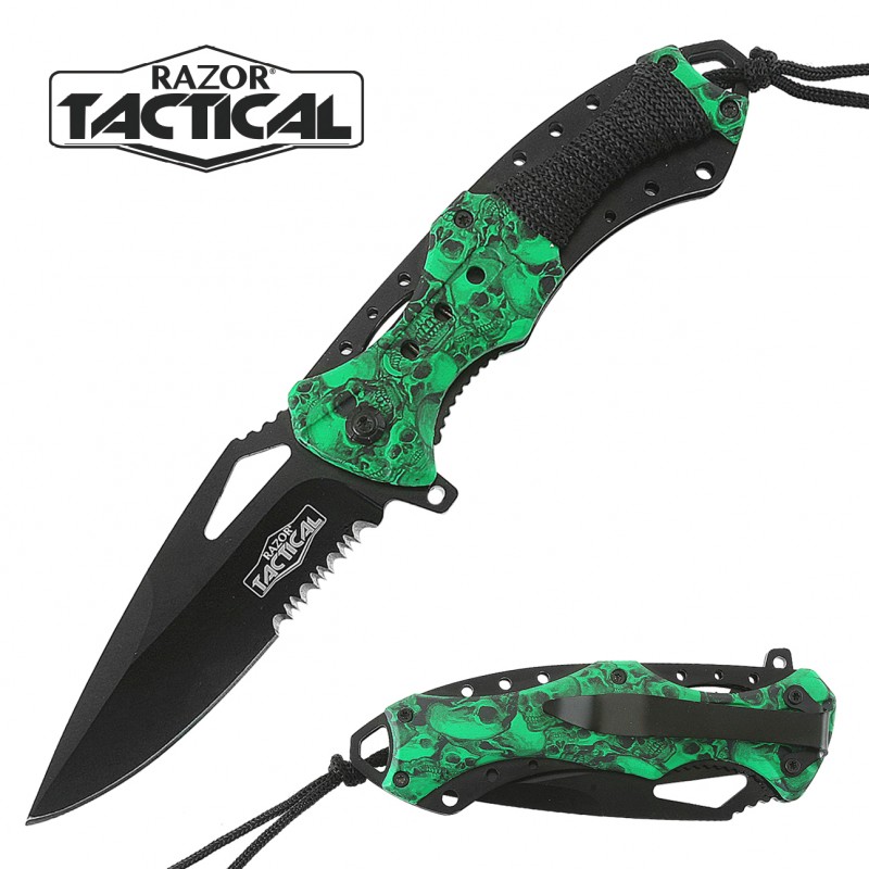 Spring Assist 'Legal Auto Knife' Military Fighter Gree