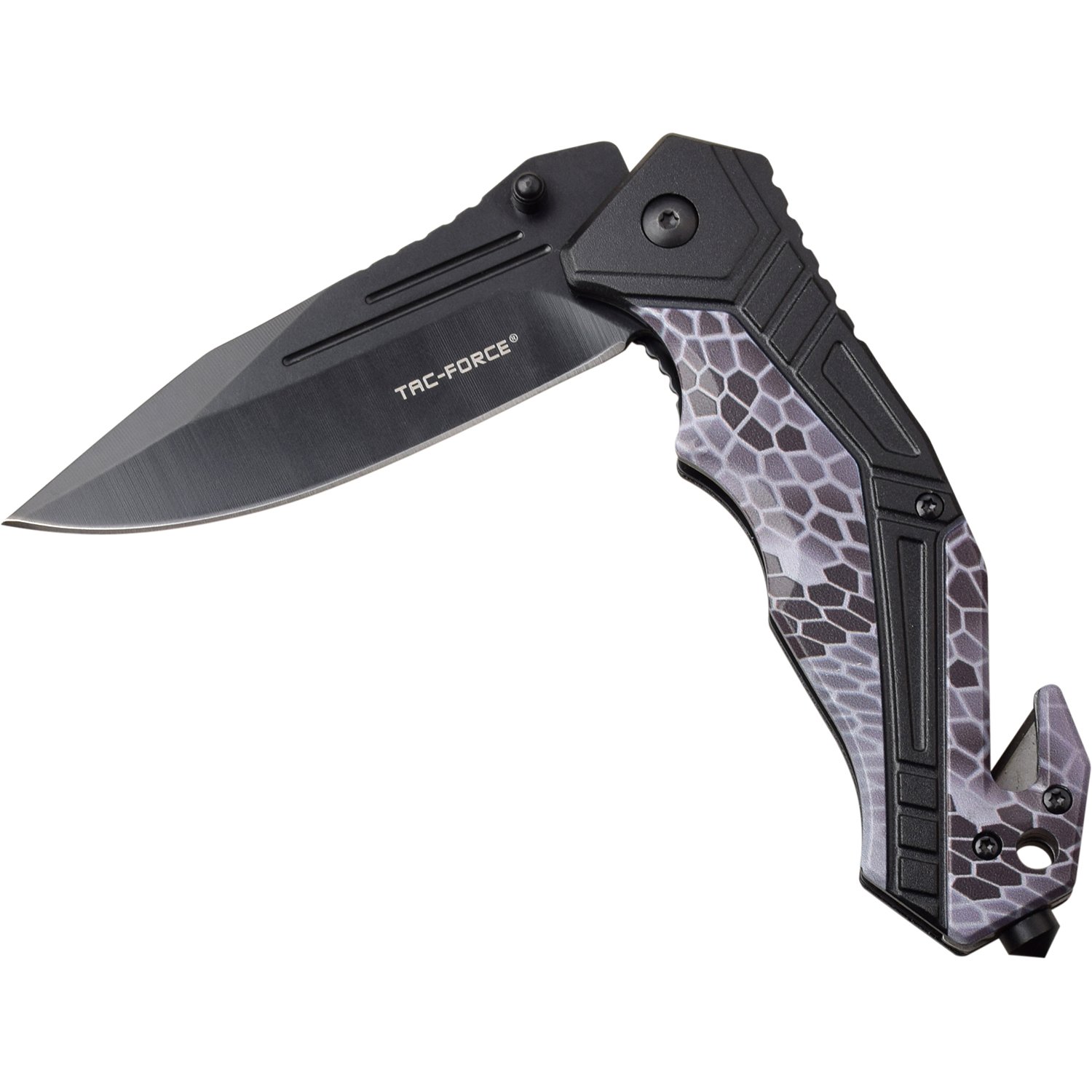 Tactical Pocket Knife Spring Assisted Knife Black Gray Camo