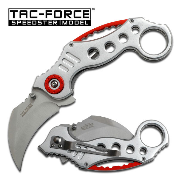 Spring Assist 'Legal Automatic' Knife Silver Karambit Tactical