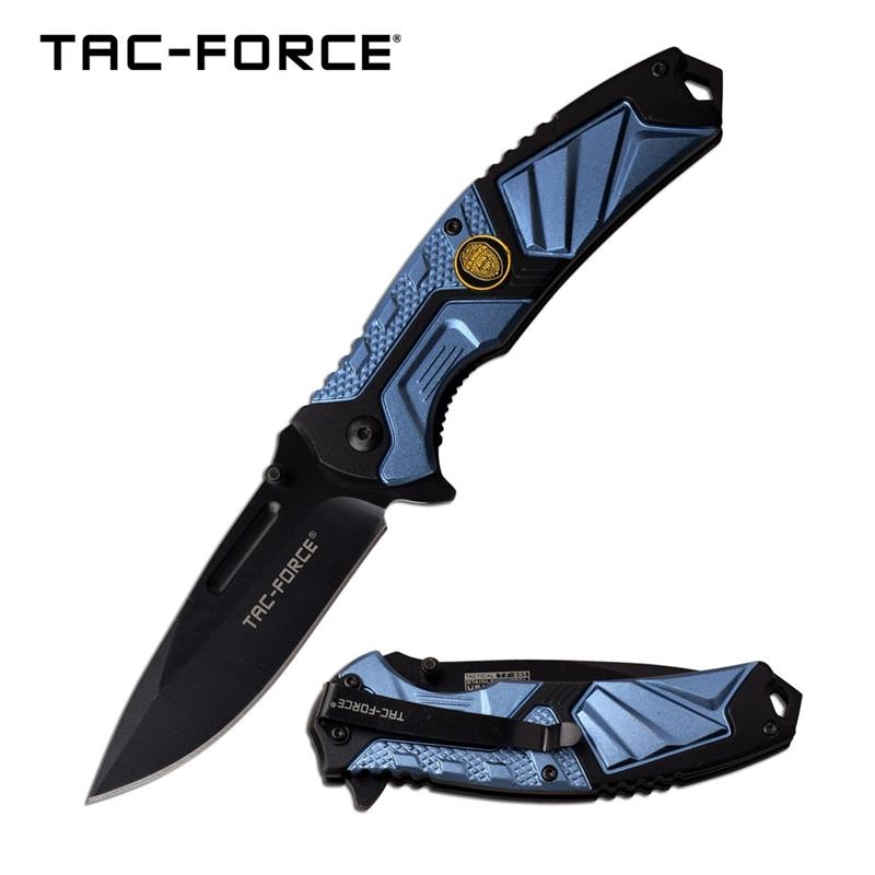 Law Enforcement Police Assisted Opening Folding Pocket Knife Blue