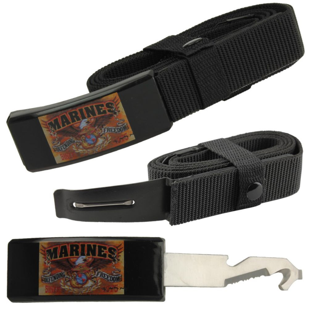 Marines Adjustable Nylon Covert Belt Knife Self Defense Hidd