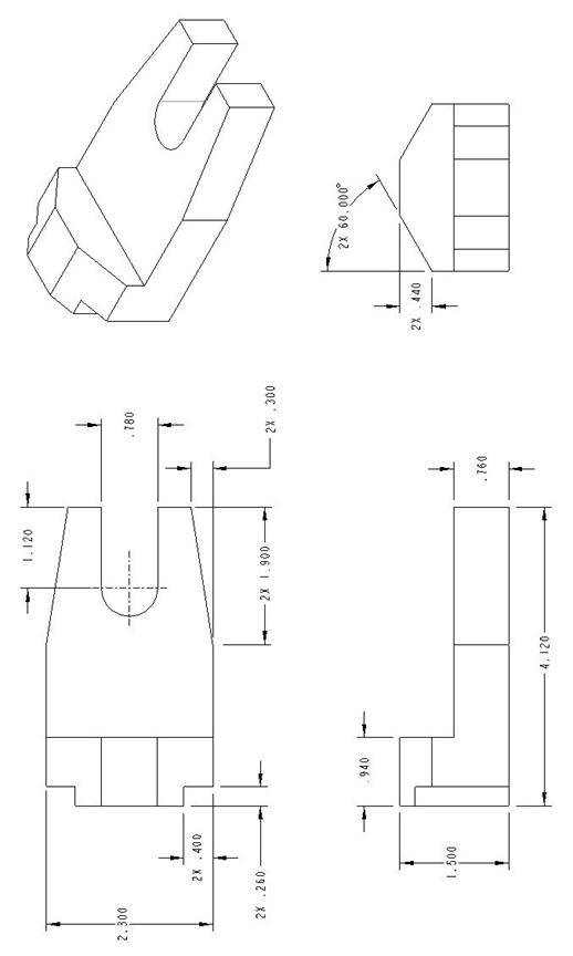 Create the model shown on the next page. NOTE You may needto play around with chamfer