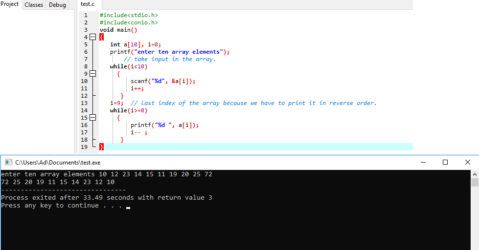 array reverse order in c Sharp Tutorial