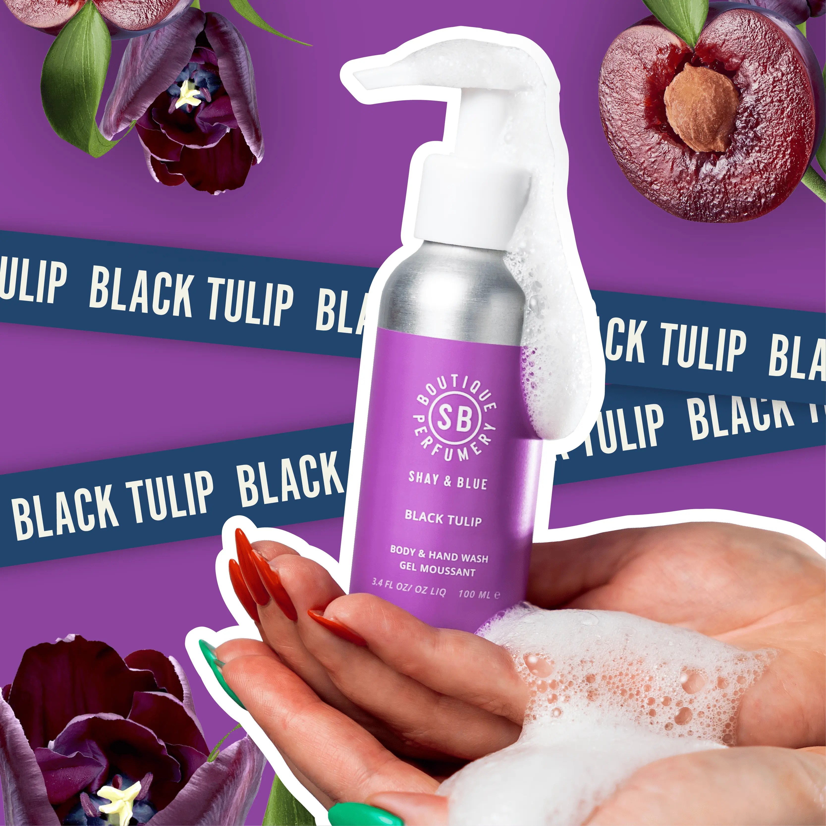 Black Tulip Hand & Body Wash 100ml Shay & Blue UK