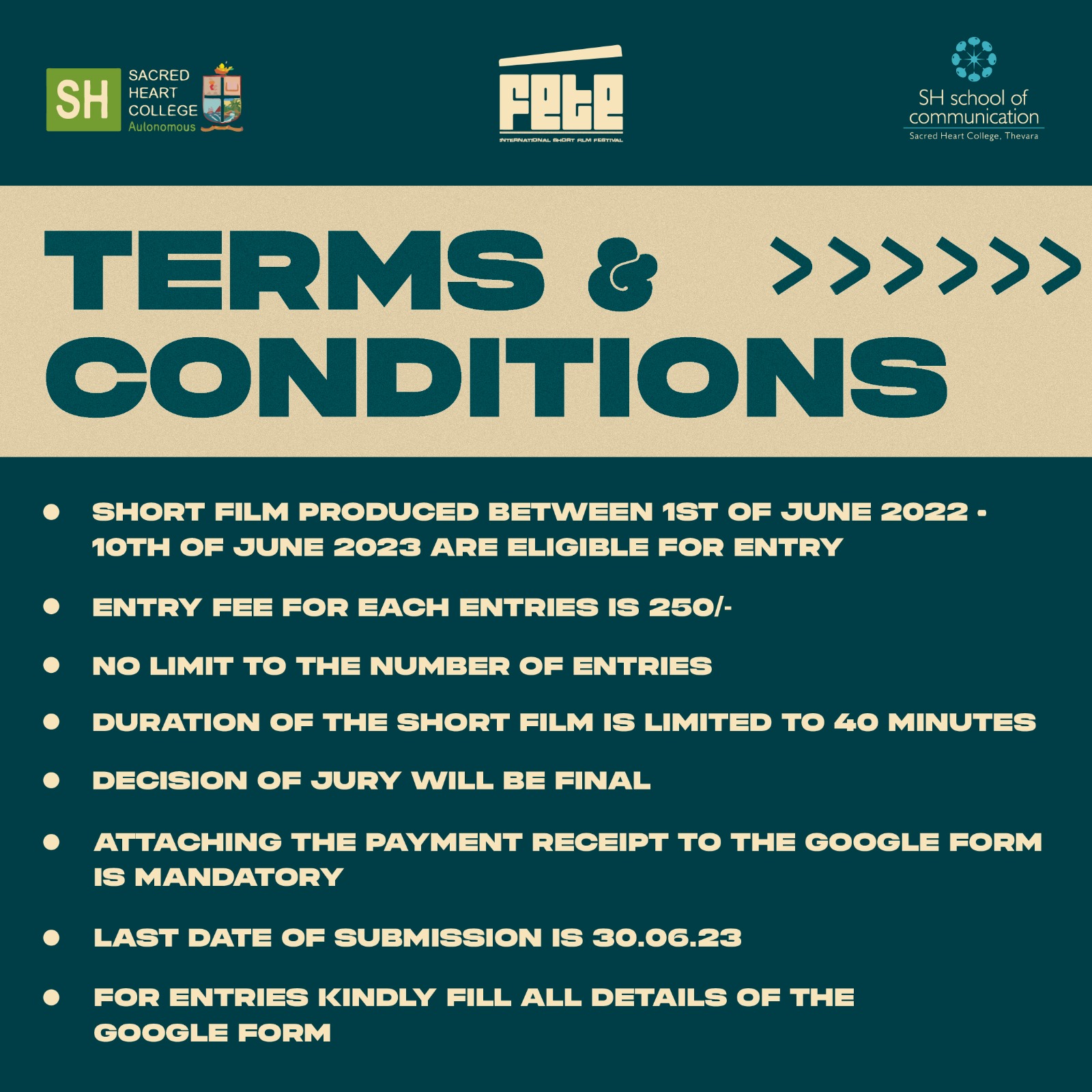 Sacred Heart College, Thevara “Fete”Inviting short films for