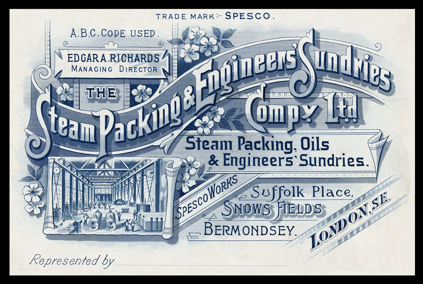 Steam Packing & Engineers' Sundries Company Sheaff ephemera
