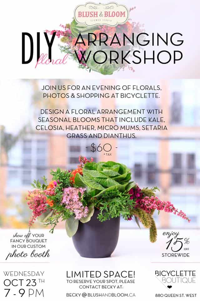 DIY Floral Arranging with Blush & Bloom at Bicyclette Boutique