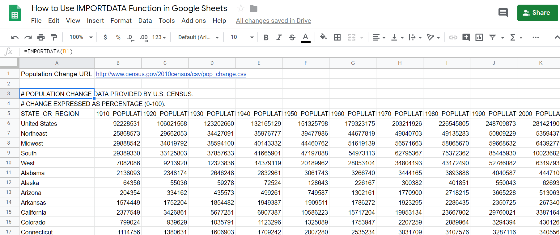 How to Use IMPORTDATA Function in Google Sheets [2020]