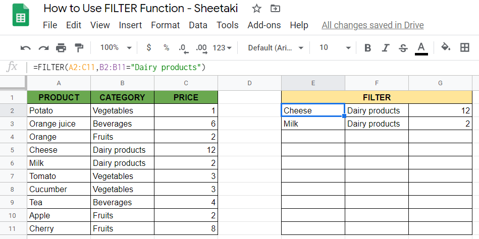 How to Use FILTER Function in Google Sheets [StepByStep]