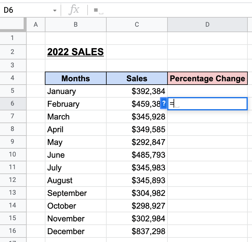 How to Calculate Percentage Difference in Google Sheets