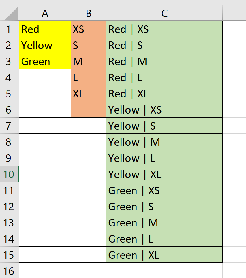 How to Generate a List of all Possible Permutations in Excel Sheetaki