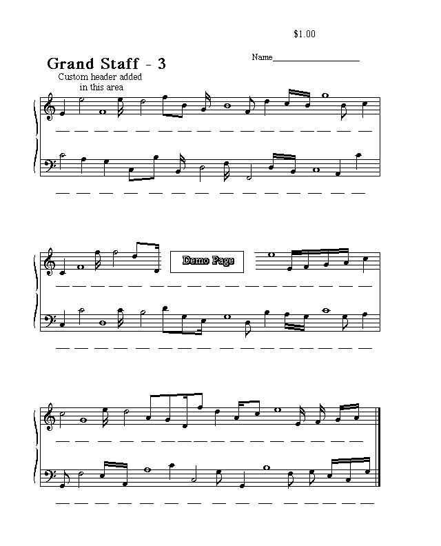 Free Sheet Music Downloads Music Education Note Spellers Grand Staff