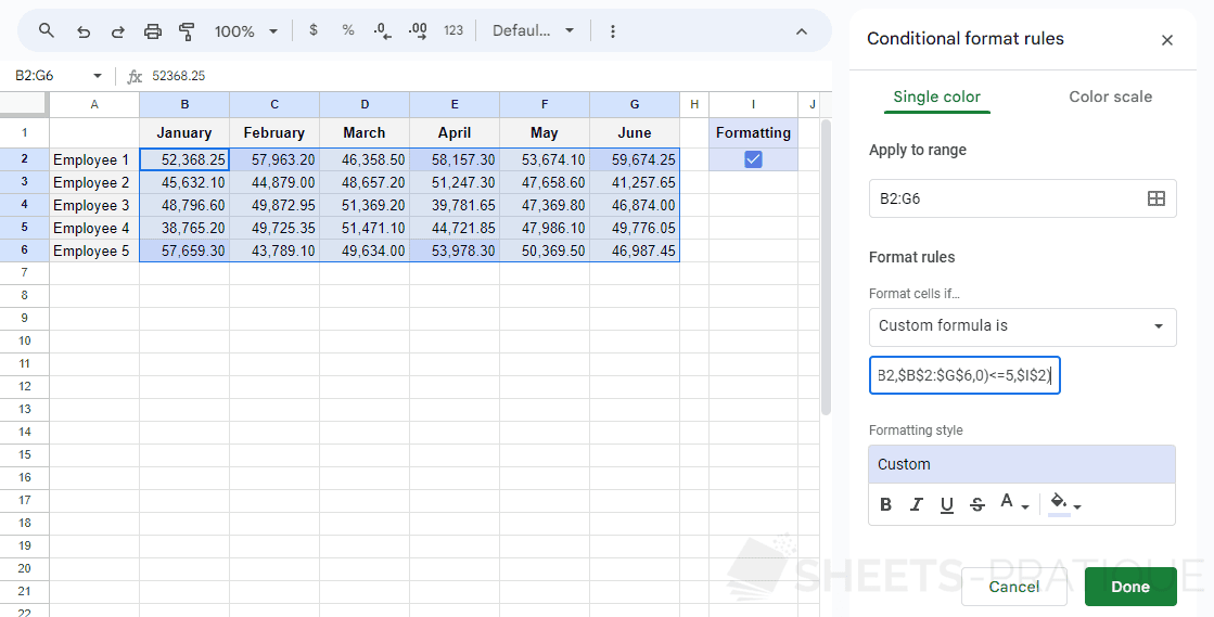 Activate Conditional Formatting with a Checkbox