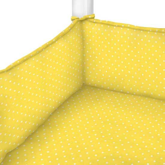 Primary Pindots Yellow Woven Portable / Mini Crib Sheets Sheetworld