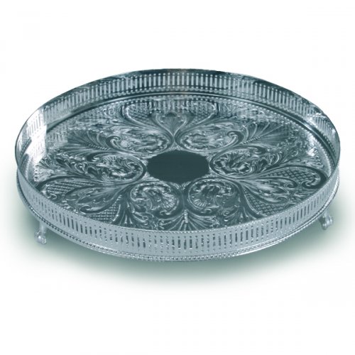 Engraved Silver Gifts, Silver Trays, Silver Salvers Classic Round Gallery Tray