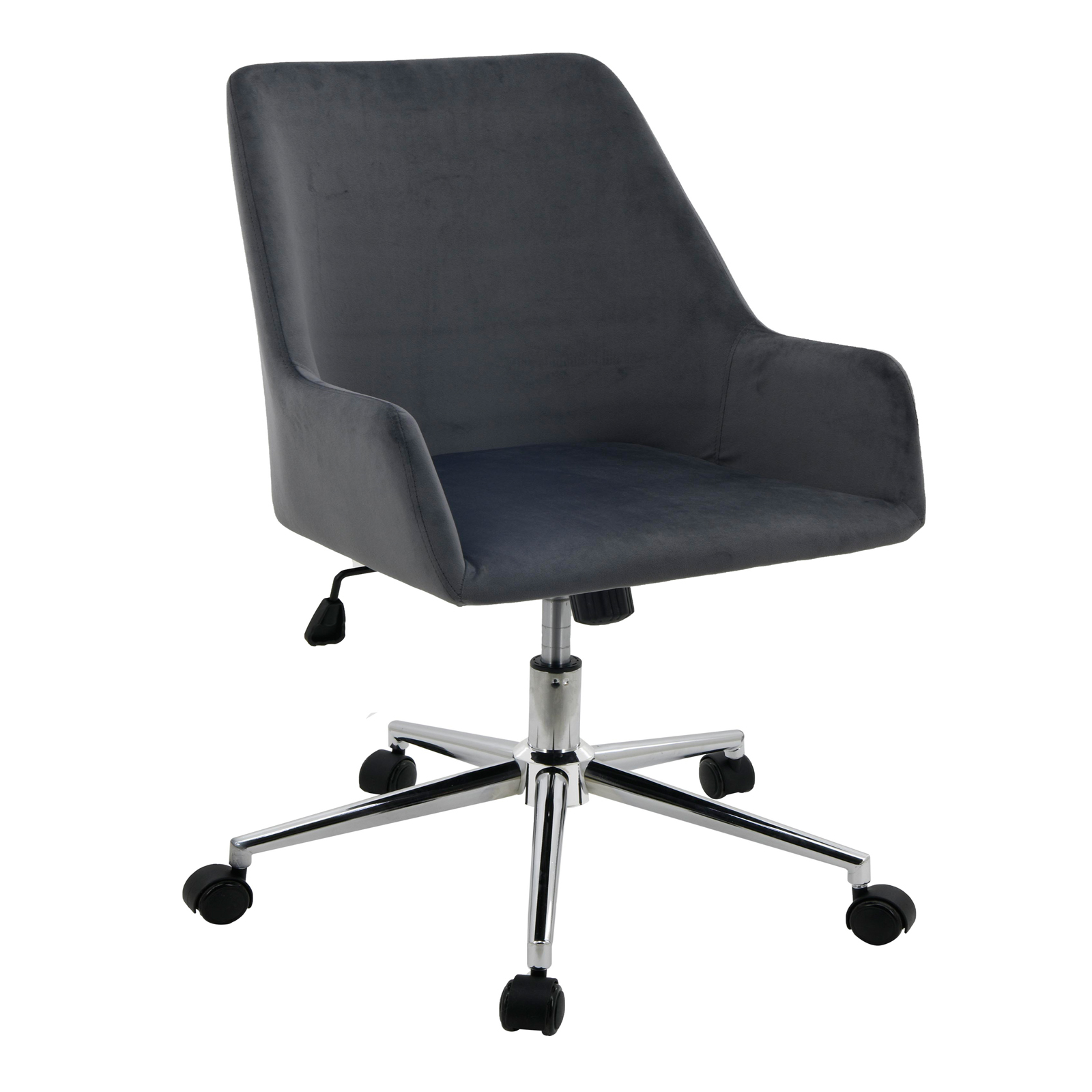 Factory Upholstered Office & Desk Chair with Swivel chromed metal base