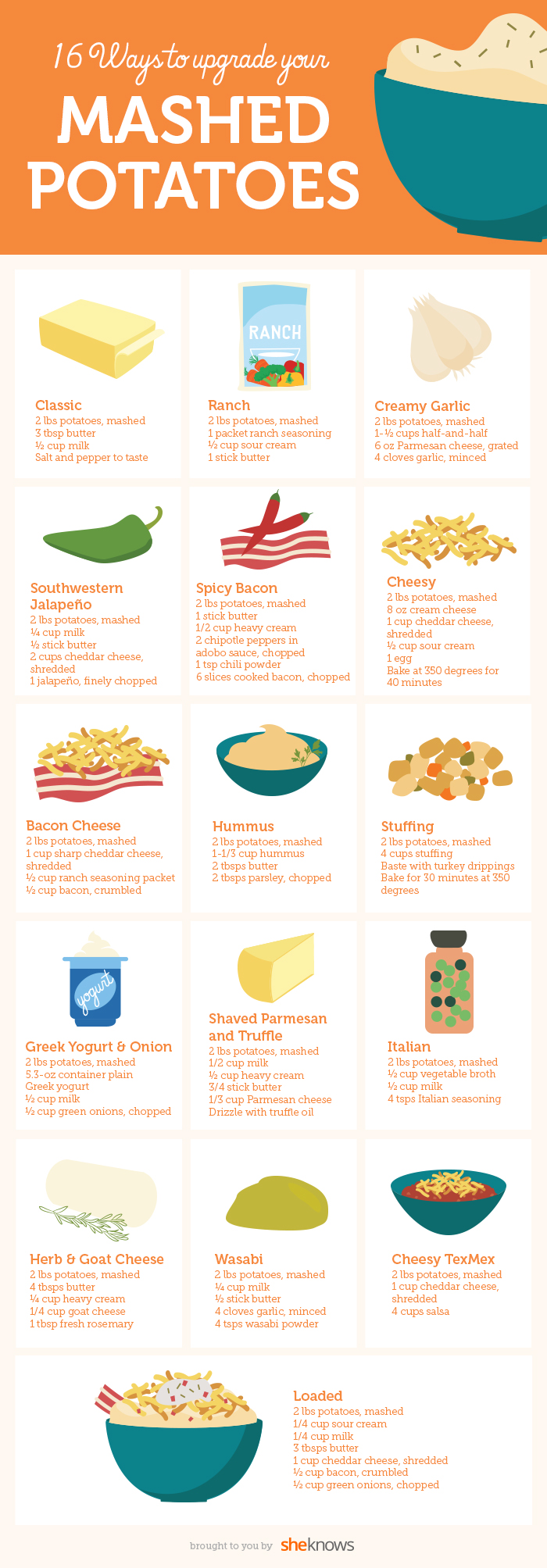 16 Ways to upgrade your mashed potatoes (INFOGRAPHIC)