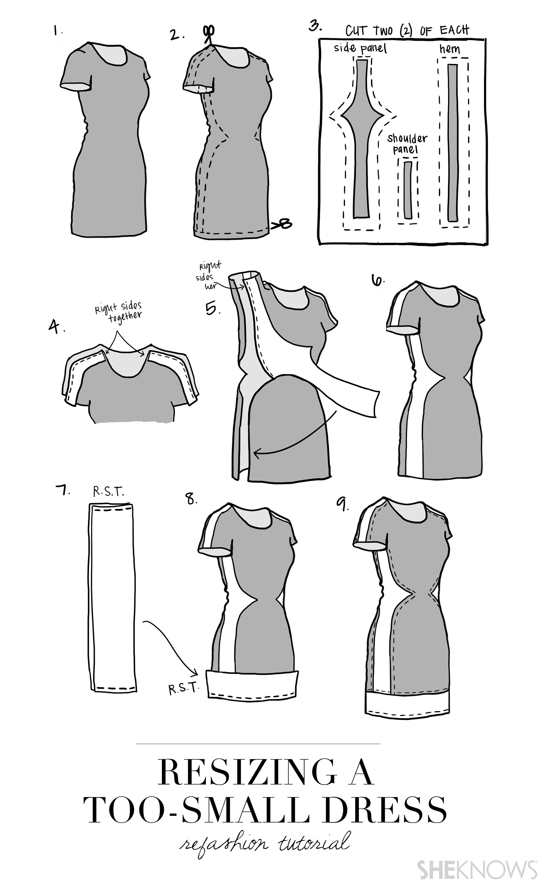 Photos How to turn a toosmall dress into a chic new frock SheKnows