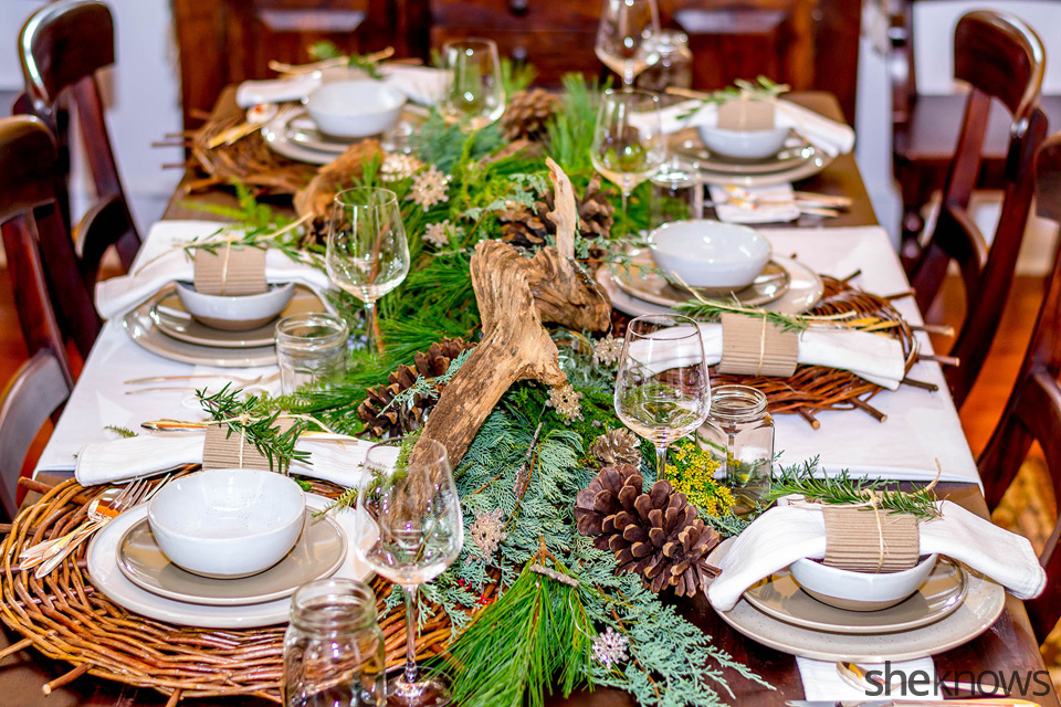 Raid your yard to create a rustic holiday table setting SheKnows