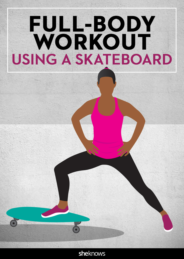 A fullbody workout using your kid's skateboard