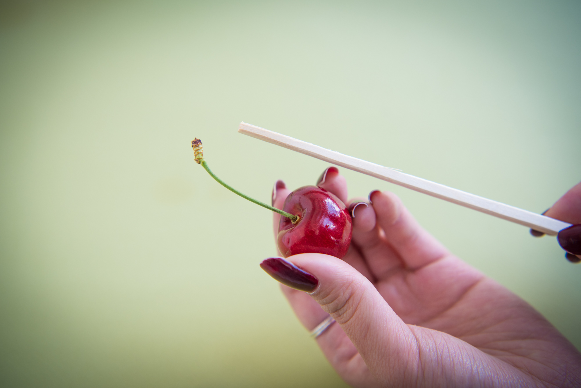 How to pit cherries with just a plain old chopstick