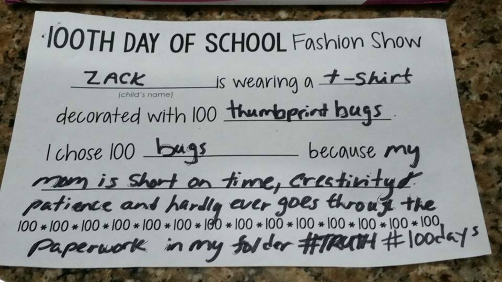 The 100 Days Of School Project Was The Last Straw For This Fed Up