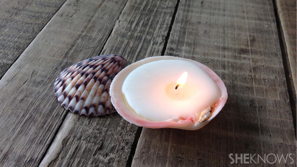 Turn seashells into beautiful candles with this easy DIY SheKnows