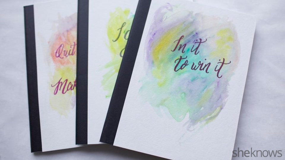 DIY watercolor journals — an easy way to fancy up inexpensive notebooks