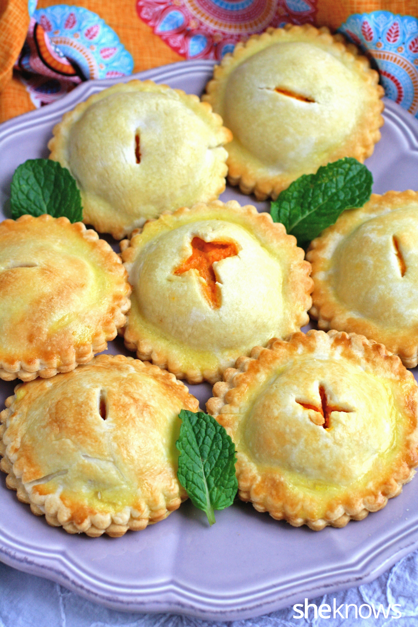 Meatless Monday Chickpea and sweet potato hand pies with spicy mint sauce