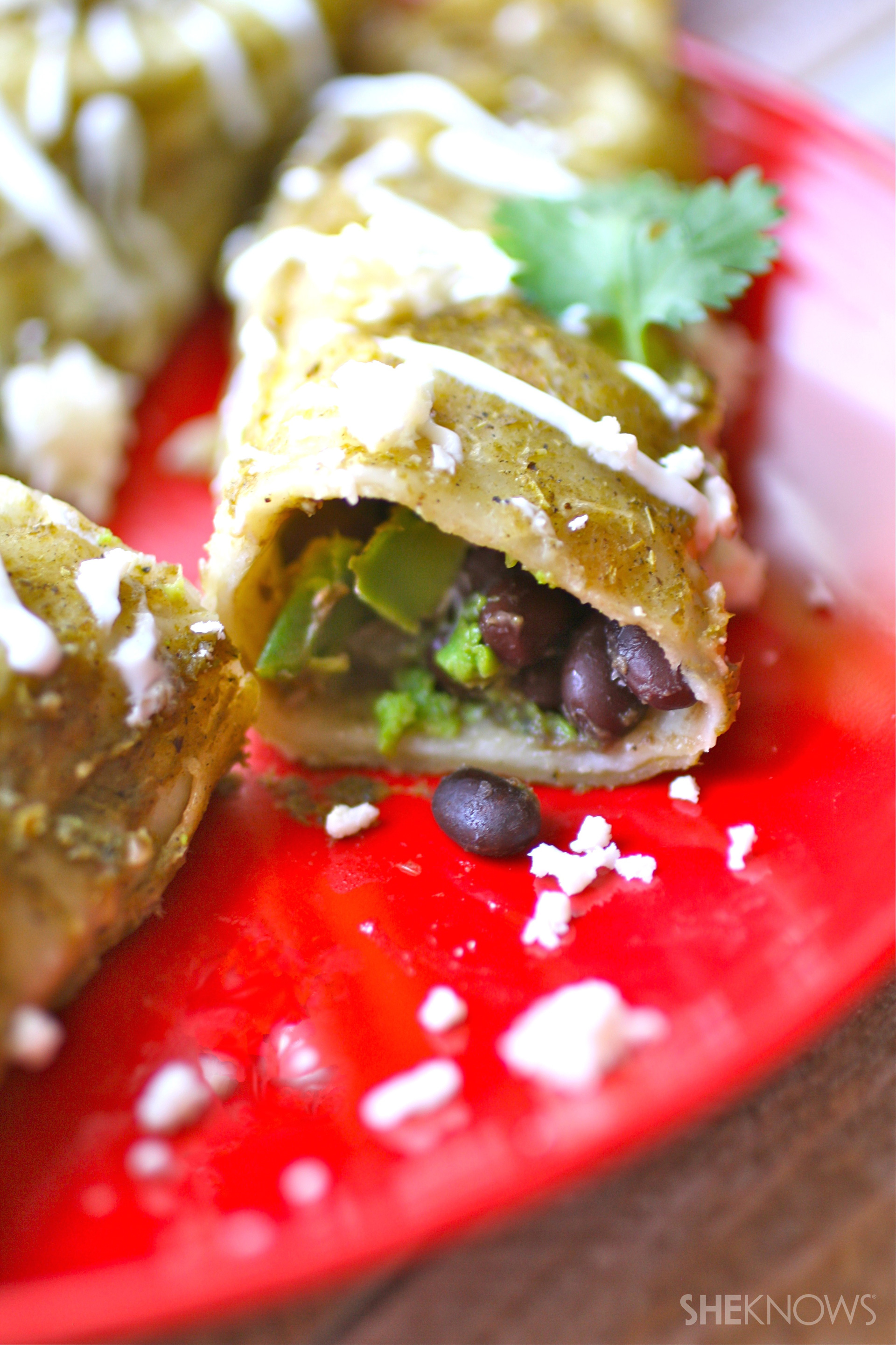 Meatless Monday Avocado and black bean enchiladas