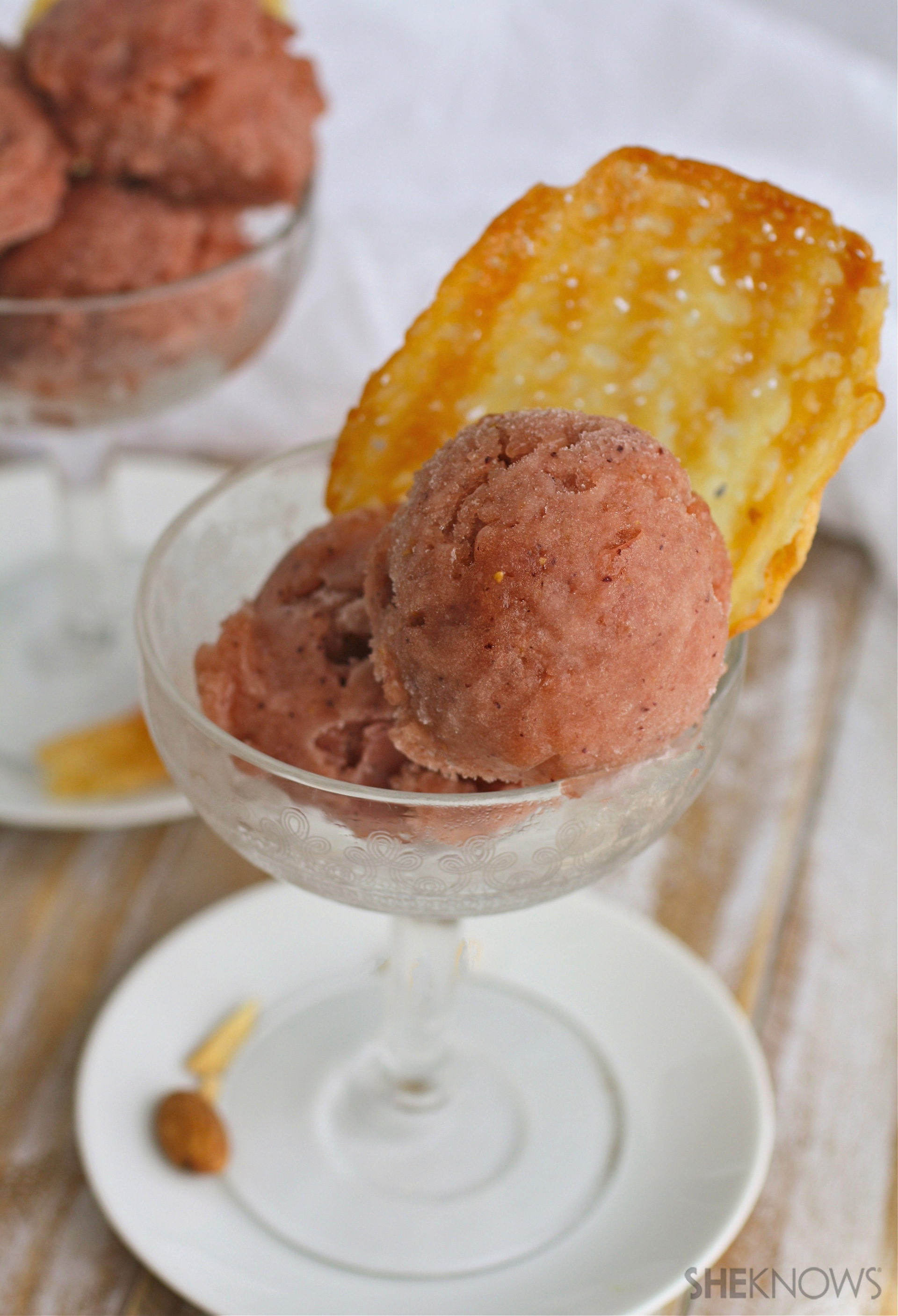 GF Friday Have fresh fig sorbet with glutenfree almond crisps for