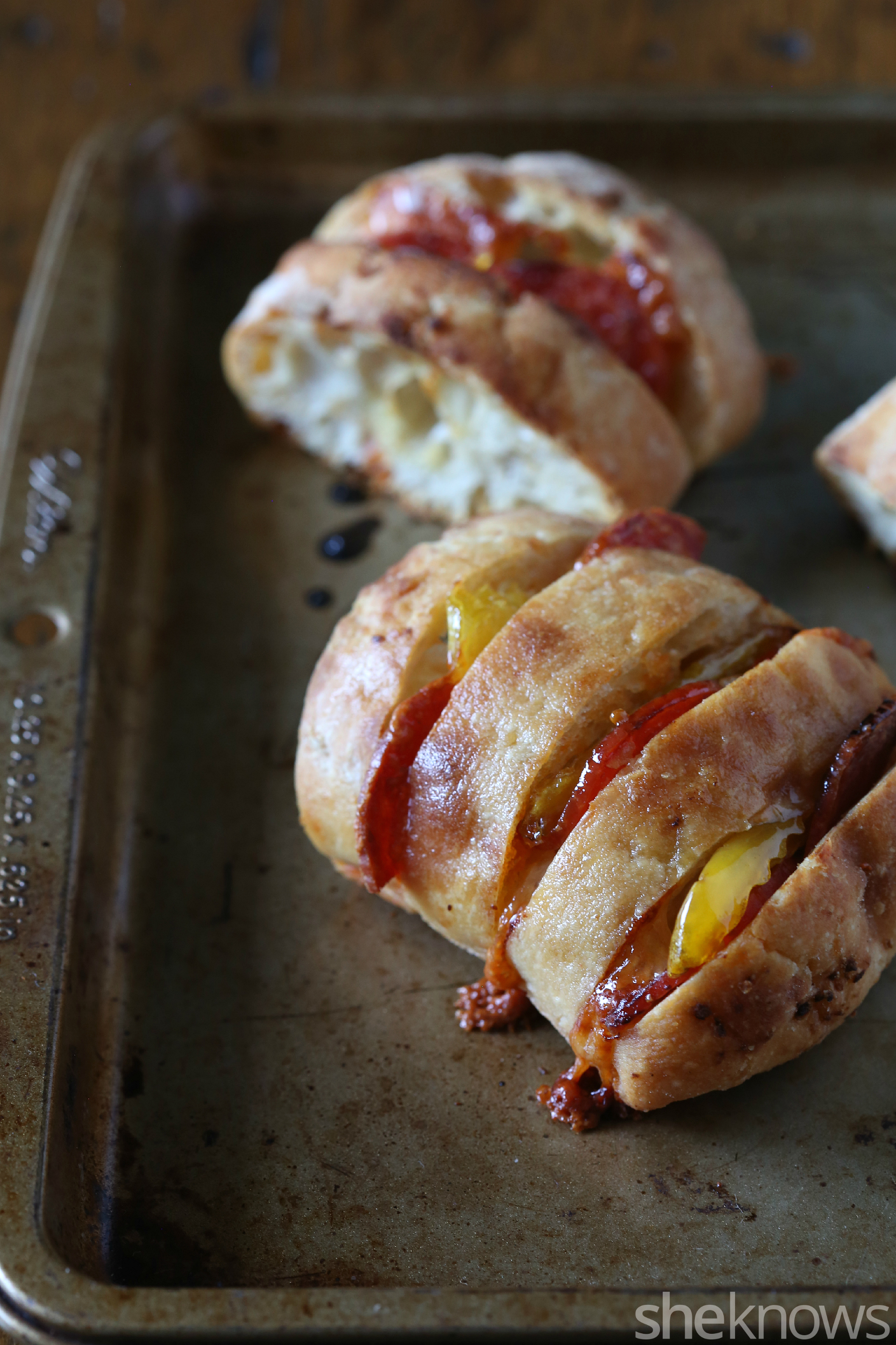 Spicy Italian stuffed bread is an easy weekday lunch