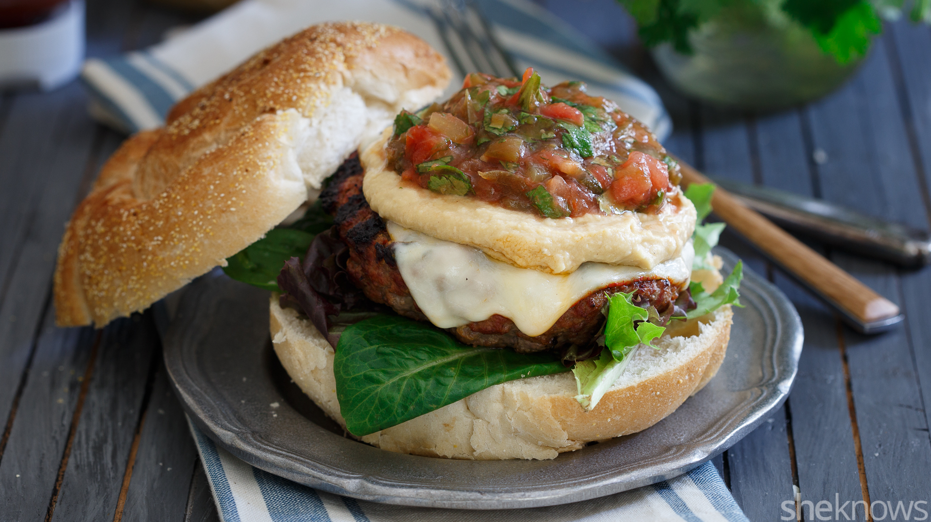 Hummusstuffed burgers put a trendy twist on a classic recipe SheKnows