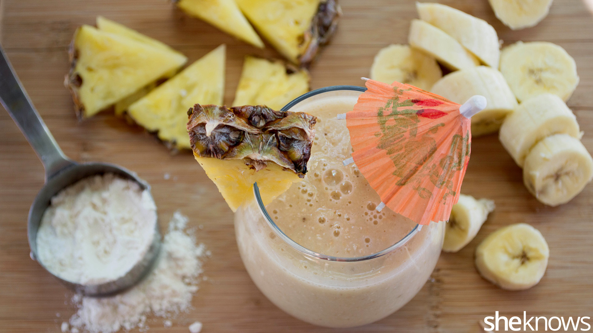 Piña colada protein shake is the perfect postworkout treat SheKnows