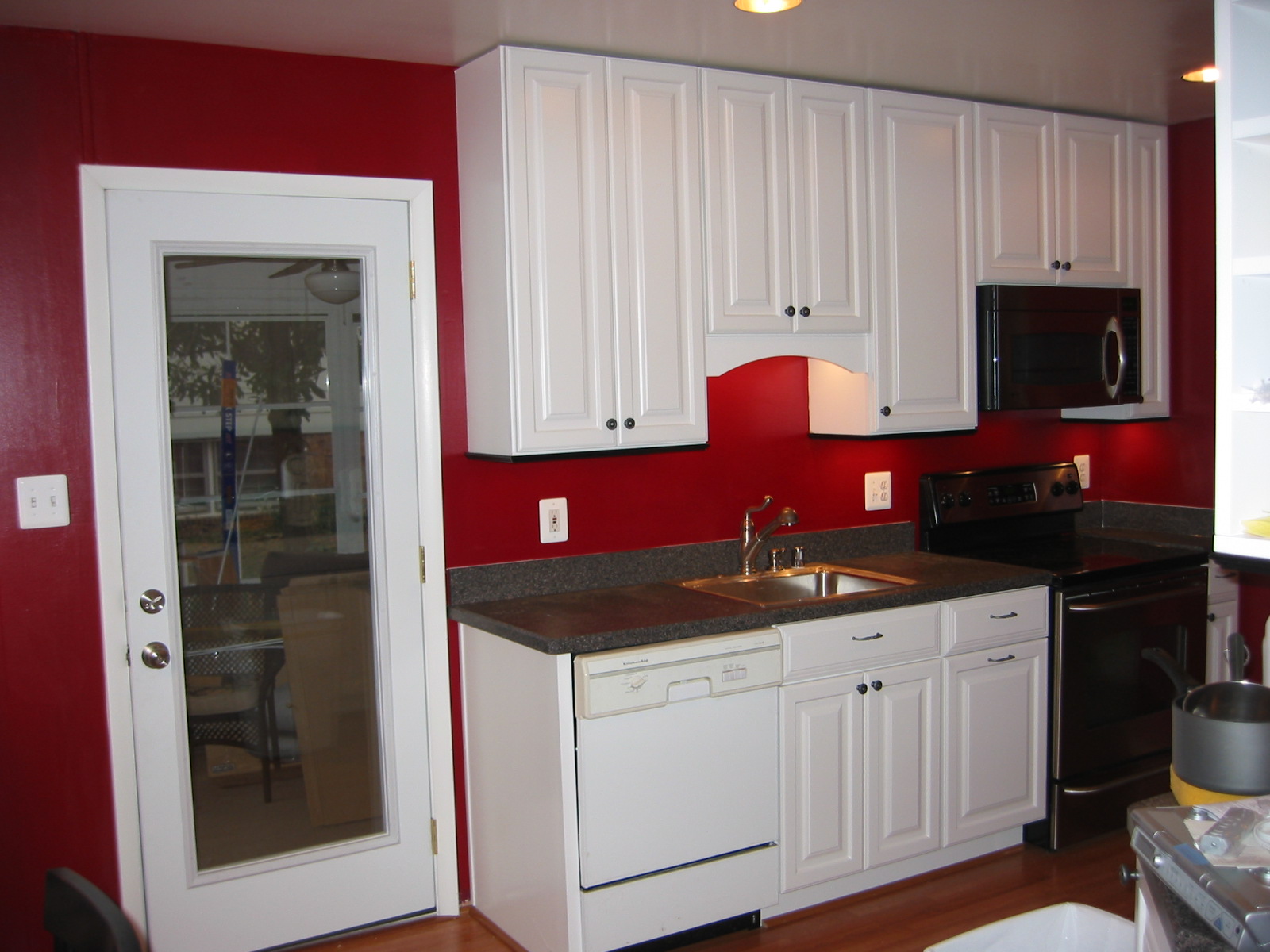 Red Kitchen Walls White