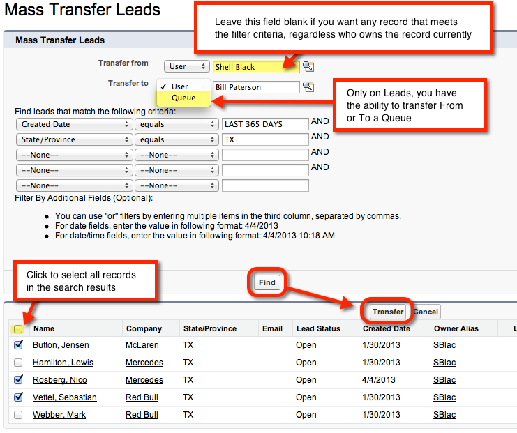 Mass Transfer or Reassign Record Ownership in