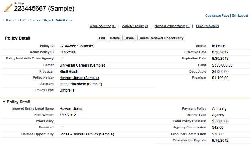 Review of Salesforce Insurance Edition Carriers and Policies