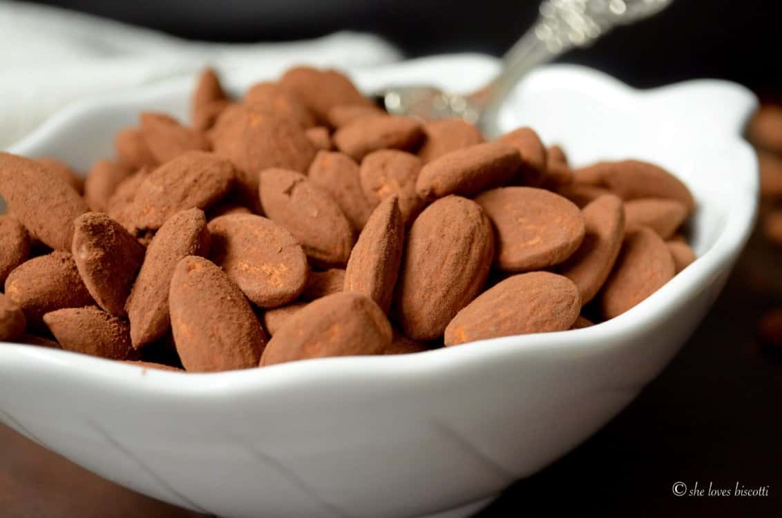 5 minute Cocoa Dusted Almonds She Loves Biscotti