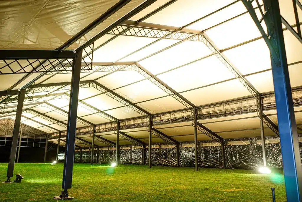 Large Tent Innovations Merging Comfort with Nature Shelter Structures