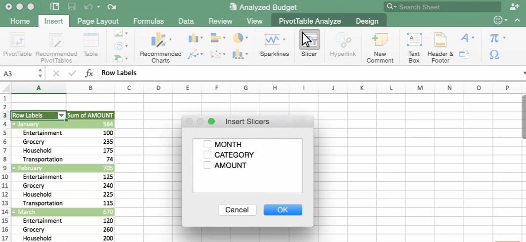 Slicer Function In Excel For Mac