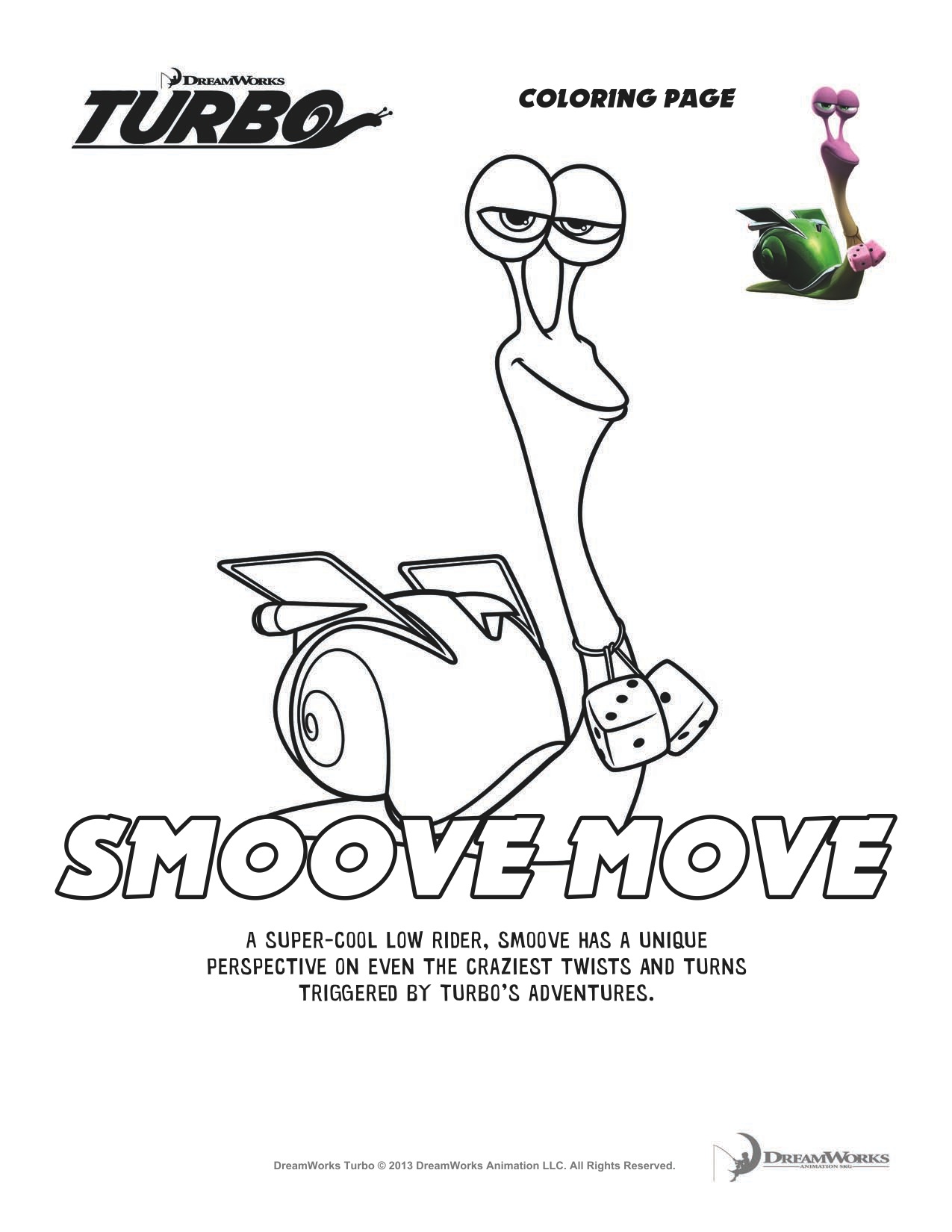 DreamWorks Turbo Coloring Pages & More TurboFastFun She
