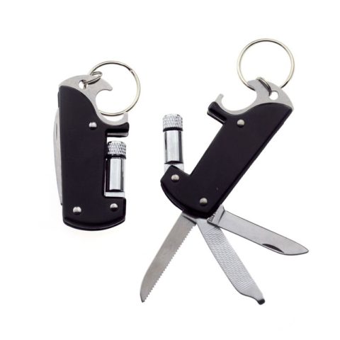 Custom Color 7 In 1 Multi Bottle Opener Keyring with Torch (5)