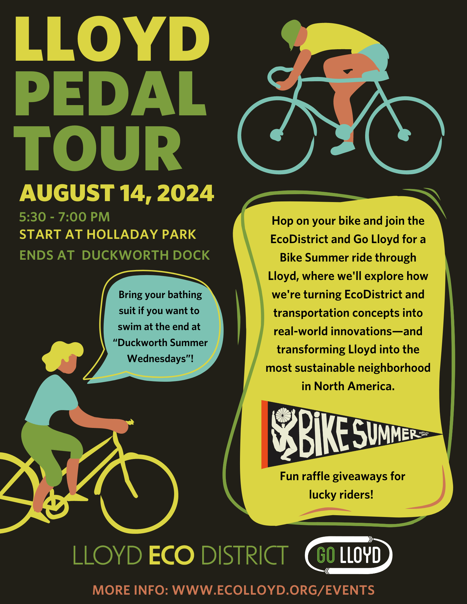 Lloyd EcoDistrict Pedal Tour Bike to Duckworth Duck! Calendar Shift