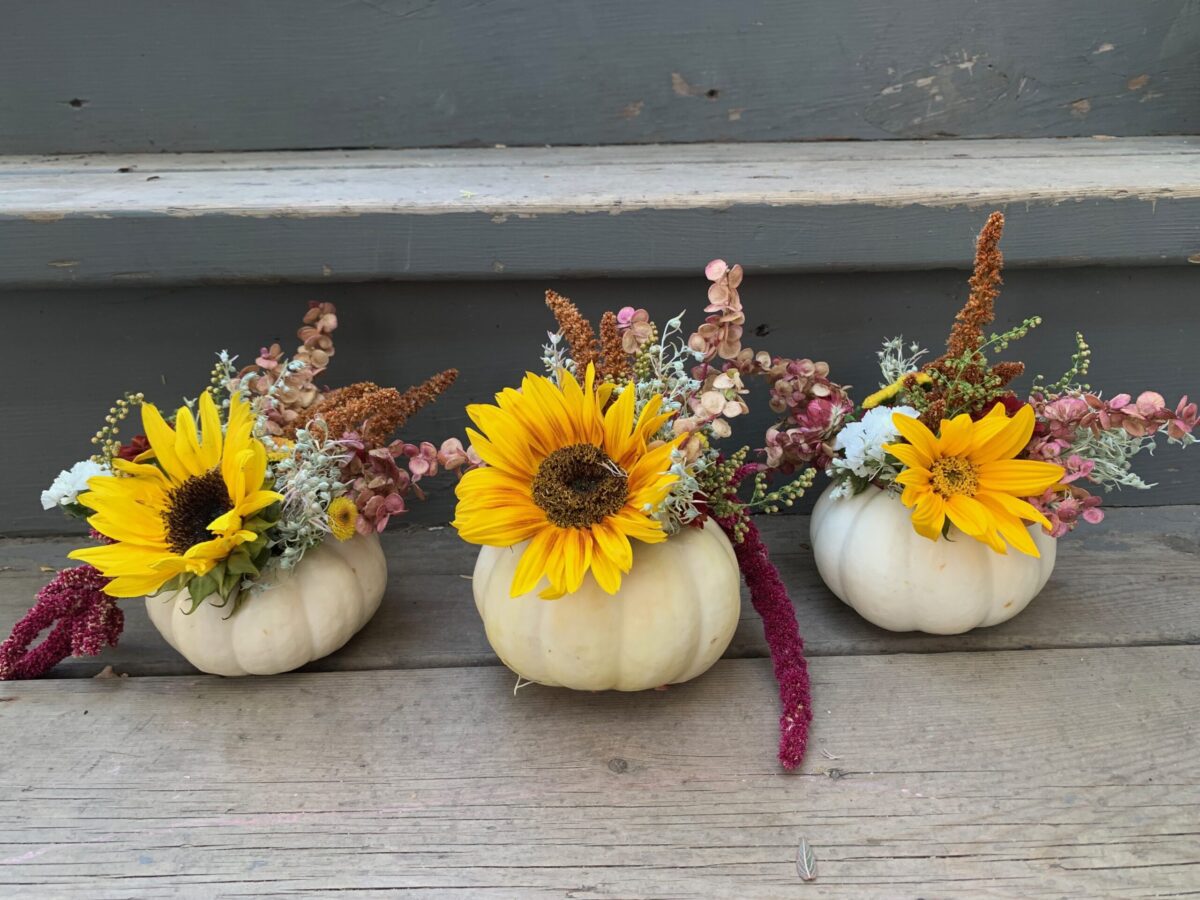 Do This For the Longest Lasting Pumpkin and Flower Centrepiece