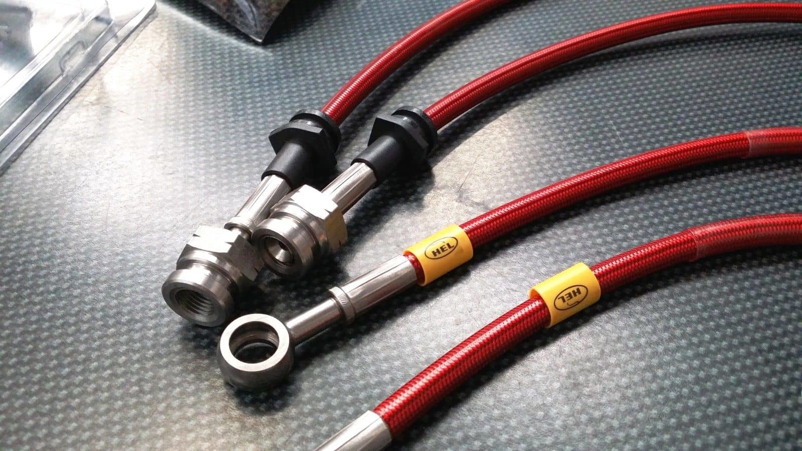 HEL Performance Braided Brake Line Kit Red Mitsubishi Lancer EVO 5/