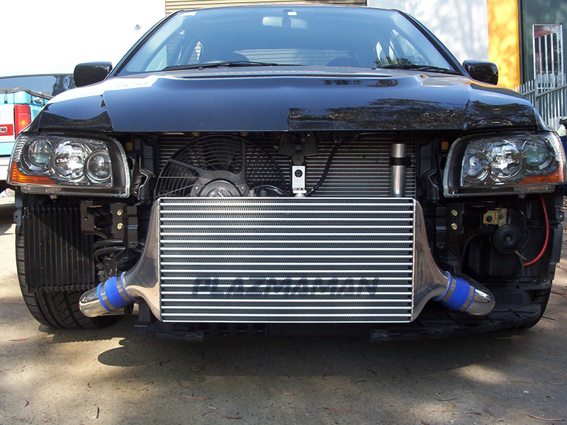 Plazmaman Evo 9 Race Swept Back Intercooler Kit Silver