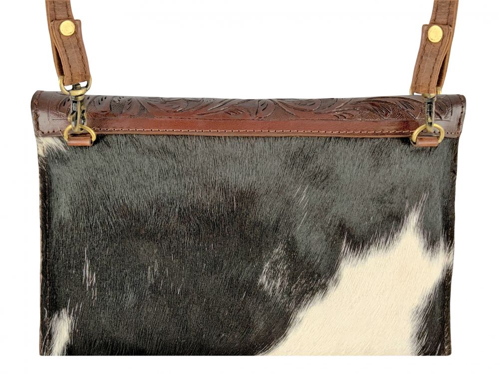 Shiloh Stables and Tack Klassy Cowgirl Dark Leather Crossbody Bag with